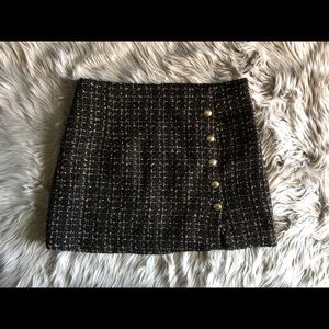 Black & Gold Tweed Skirt
